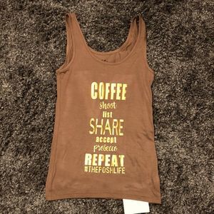 “Posh life” tank top cocoa brown small
